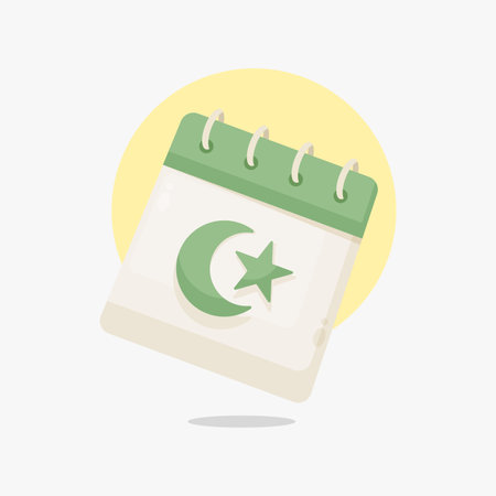 Ramadan calendar icon cartoon style illustrationのイラスト素材