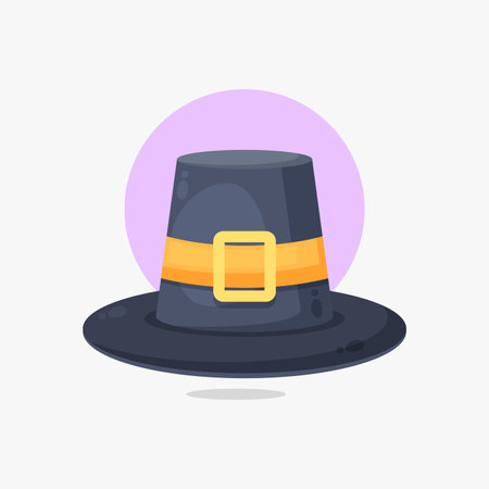 witch hat icon cartoon style illustrationのイラスト素材