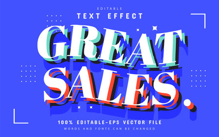 Great sales modern 3d style text effect editableのイラスト素材