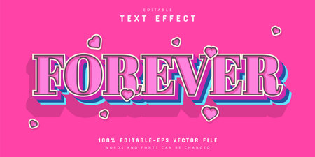 Forever pink style 3d text effect editableのイラスト素材