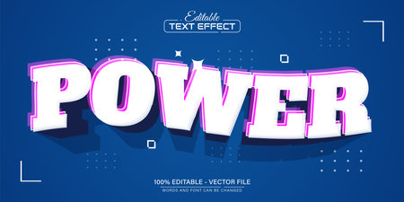 Power modern 3d style text effect editableのイラスト素材