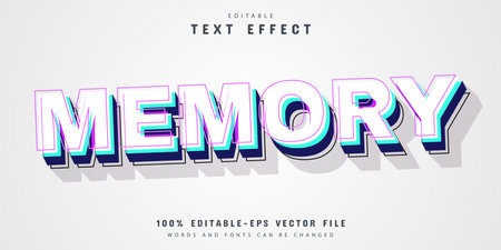 Memory white 3d style text effectのイラスト素材