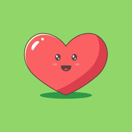 Cute heart cartoon style icon illustrationのイラスト素材