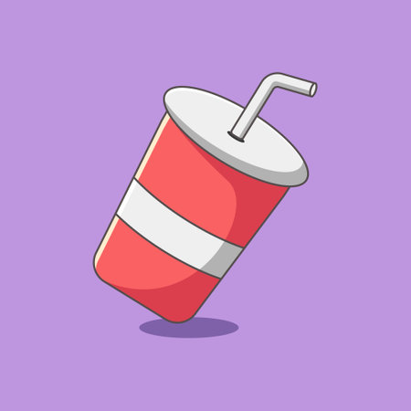 Soda soft drink cup icon cartoon style illustrationのイラスト素材