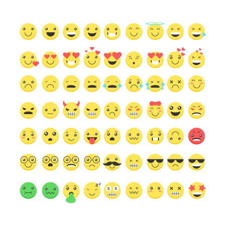 Yellow face emoticon icon illustrationのイラスト素材