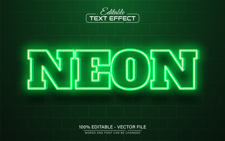 Green neon glowing style text effectのイラスト素材