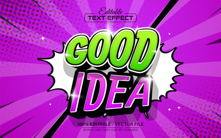 Good idea pop art cartoon comic style text effect editableのイラスト素材