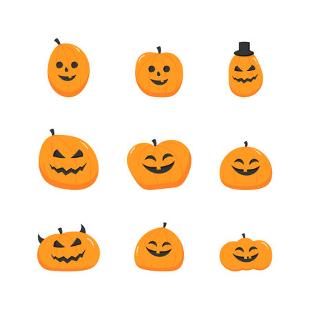 Halloween pumpkin hand drawn illustrationのイラスト素材