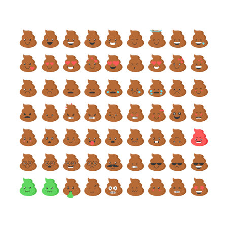 Cute poop with face emoticonのイラスト素材