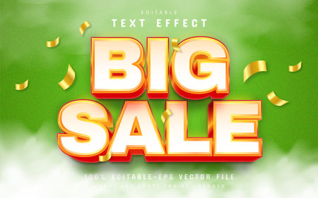Big Sale orange 3d text effect editable