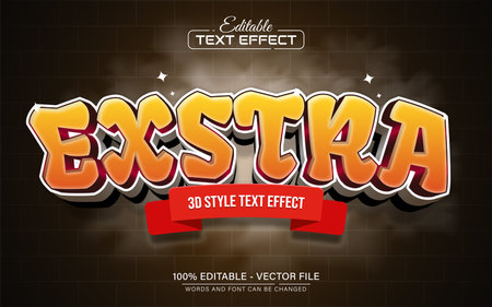 Ekstra cartoon bold 3d text effect editableのイラスト素材