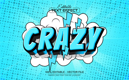 Crazy text effect comic style editableのイラスト素材