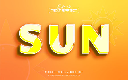 Yellow sun 3d style text effectのイラスト素材