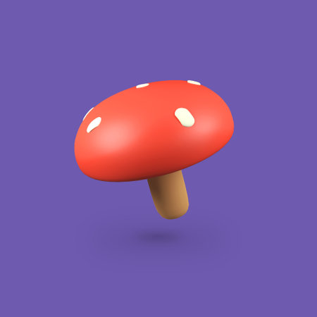 Mushroom isolated 3d render icon illustrationの写真素材