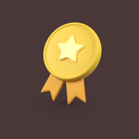 Award isolated 3d render icon illustrationの写真素材
