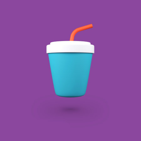 Plastic cup isolated 3d render icon illustrationの写真素材