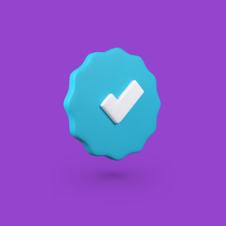 Label verified isolated 3d render icon illustrationの写真素材