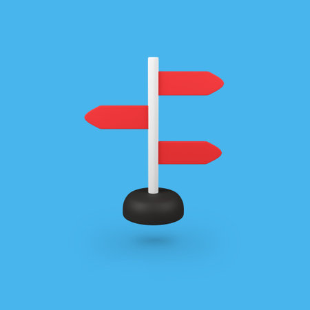 Signpost Arrow Direction Ways isolated 3d render icon illustration