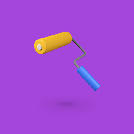 Paint roller isolated 3d render icon illustrationの写真素材