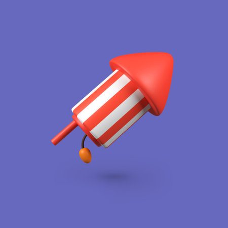 Firecrackers isolated 3d render icon illustration