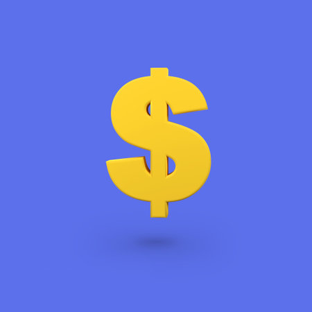 Dollar symbol isolated 3d render icon illustrationの写真素材