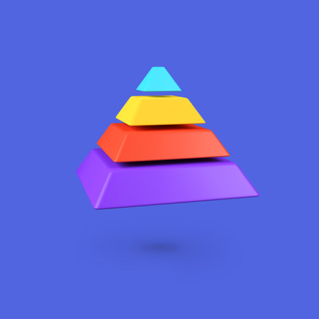 Graph A pyramid isolated 3d render icon illustrationの写真素材