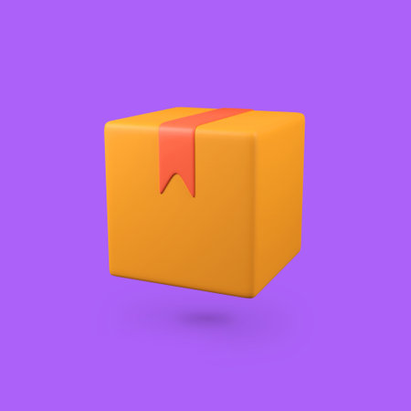 Packaging Box isolated 3d render icon illustrationの写真素材