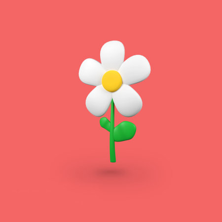 Flower isolated 3d render icon illustrationの写真素材