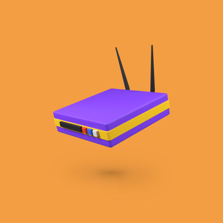 Internet Router Network isolated 3d render icon illustrationの写真素材