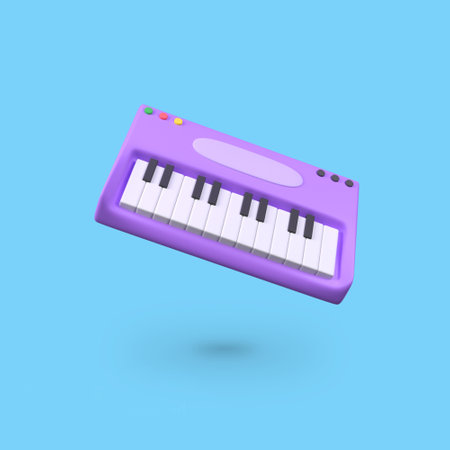 Piano keyboard 3d render icon illustrationの写真素材
