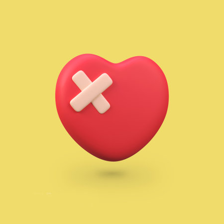 broken heart isolated 3d render icon illustrationの写真素材