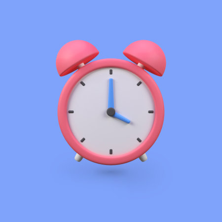 Alarm clock isolated 3d render icon illustrationの写真素材