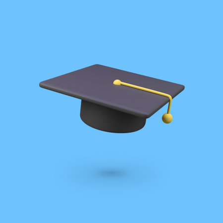 Graduation Cap Toga isolated 3d render icon illustrationの写真素材