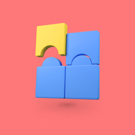 Puzzle isolated 3d render icon illustrationの写真素材