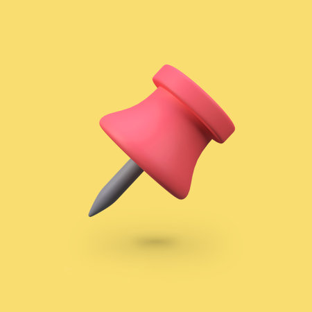 Push pin isolated 3d render icon illustrationの写真素材
