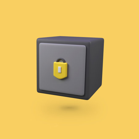 Safety box isolated 3d render icon illustrationの写真素材