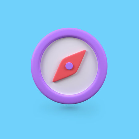 Directional compass isolated 3d render icon illustrationの写真素材