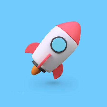 Rocket isolated 3d render icon illustrationの写真素材