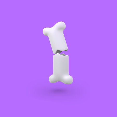 broken bone isolated 3d render icon illustrationの写真素材