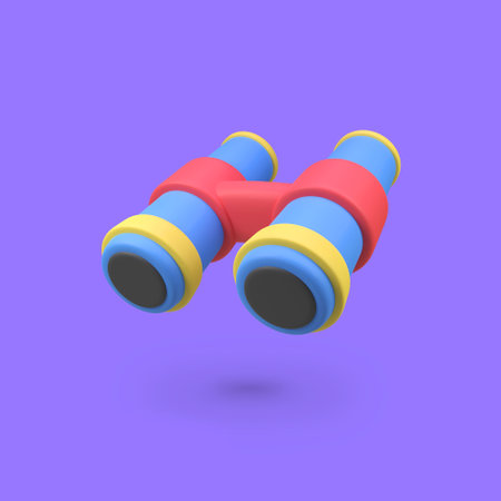 Binocular isolated 3d render icon illustrationの写真素材