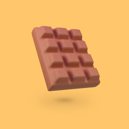 Chocolate bar isolated 3d render icon illustrationの写真素材