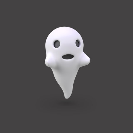 Cute ghost isolated 3d render icon illustrationの写真素材