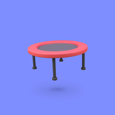 Exercise jumping trampoline isolated 3d render icon illustrationの写真素材