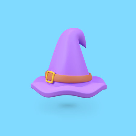Witch Hat isolated 3d render icon illustrationの写真素材