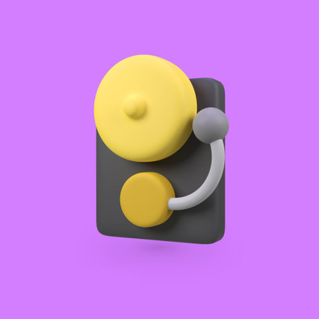 School bell isolated 3d render icon illustration