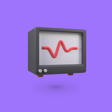 Heart rate monitor isolated 3d render icon illustrationの写真素材