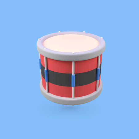 Snare drum isolated 3d render icon illustrationの写真素材