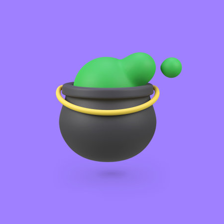 Witch pot isolated 3d render icon illustrationの写真素材