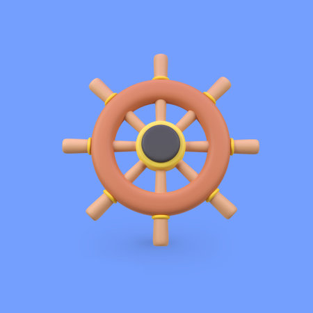 rudder isolated 3d render icon illustration