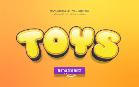 Yellow toys 3d style text effectのイラスト素材